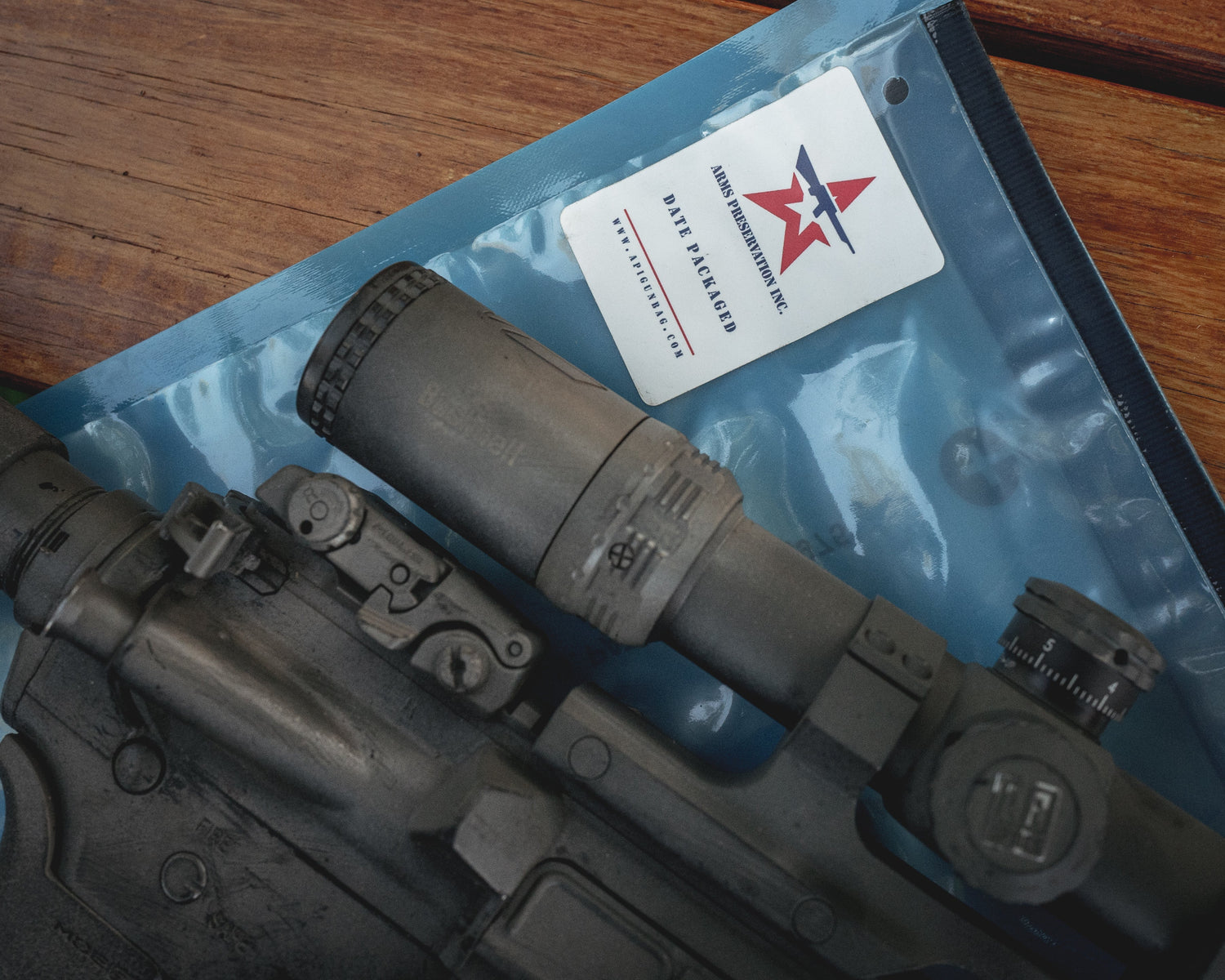 American-made multi-layer VCI gun storage bag used for long-term rust prevention.