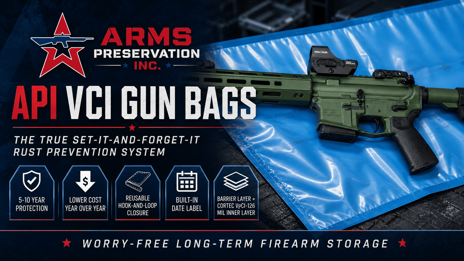 API VCI Gun Bags: The True Set It and Forget It Gun Rust Prevention - Arms Preservation Inc