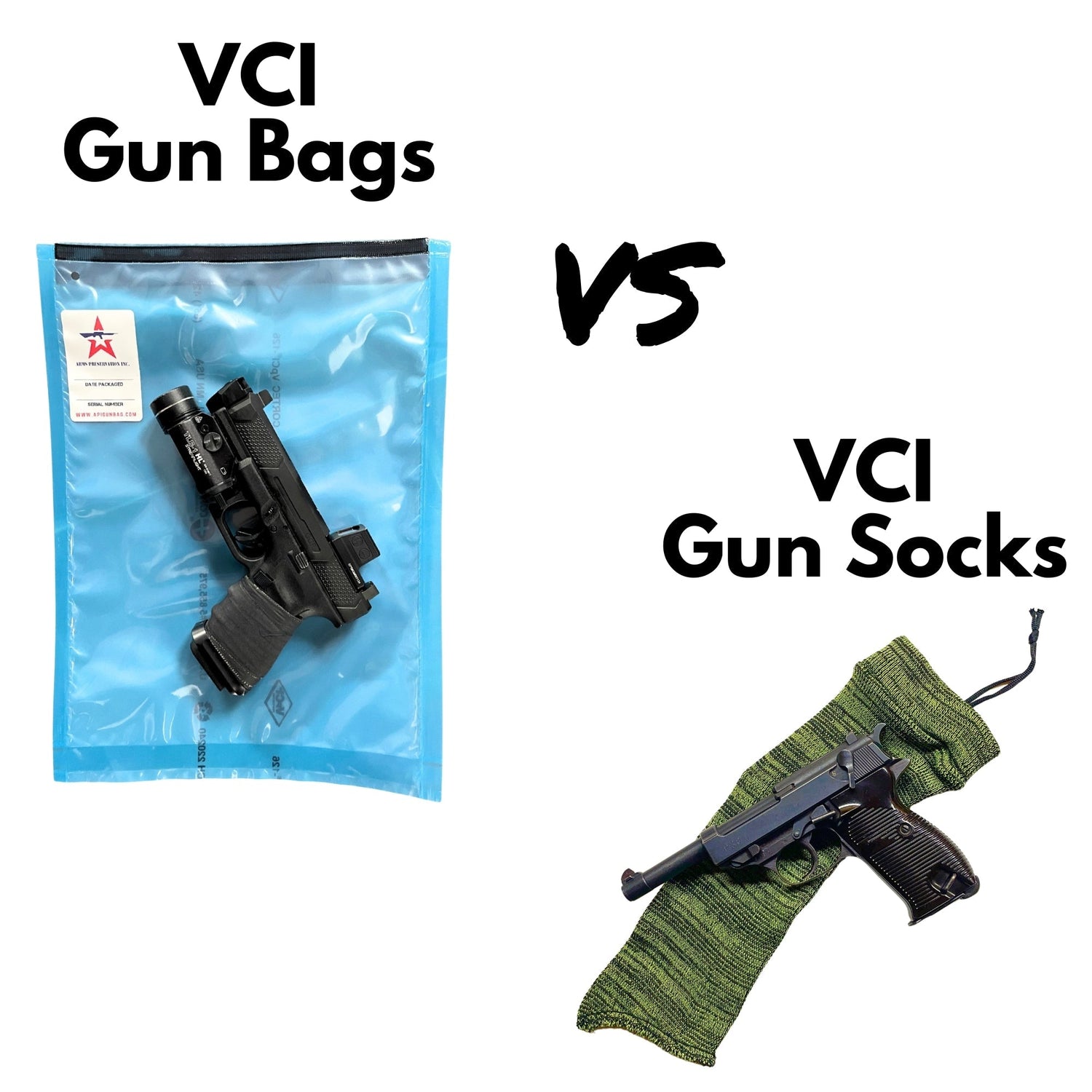 VCI Gun Bags vs VCI Gun Socks - Arms Preservation Inc
