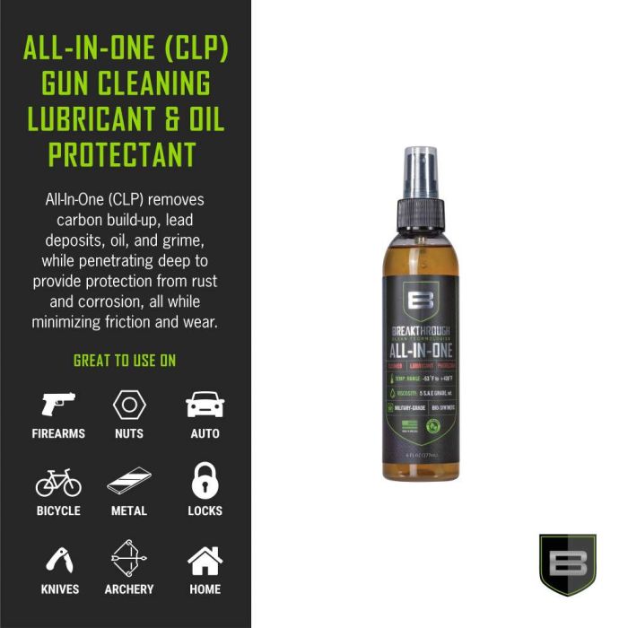 Breakthrough Clean Technologies Battle Born Bio-Synthetic All-In-One (CLP) Cleaner, Lubricant, & Protectant, 6oz Bottle