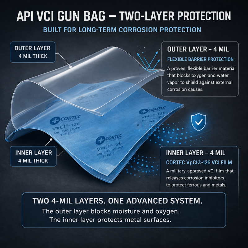 API VCI gun bag with two-layer protection on a dark background