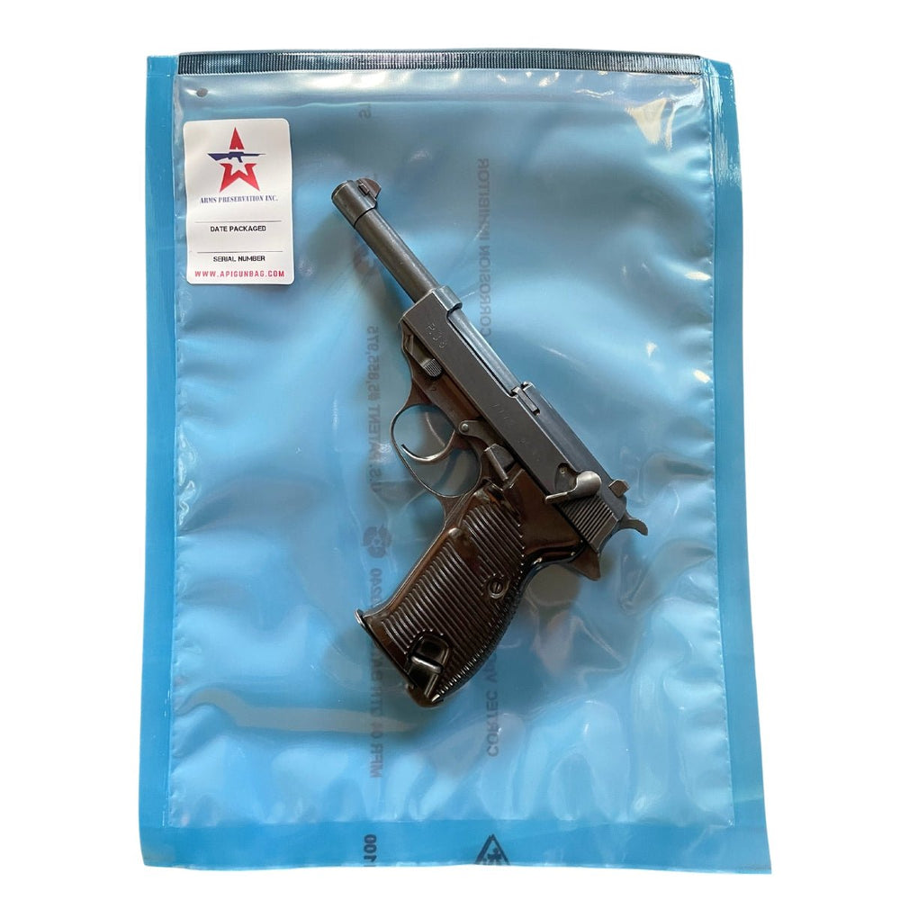 API VCI gun bag with a pre-installed Velcro hook-and-loop closure for pistol storage